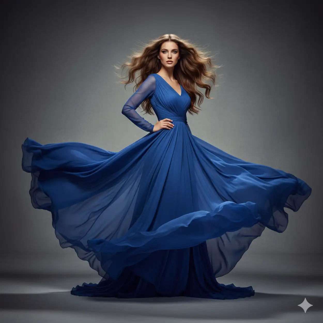 Free Download Soft Shadow Portrait Photography USA Girl In Stylish Blue Dress - High Quality Blue Picture Image