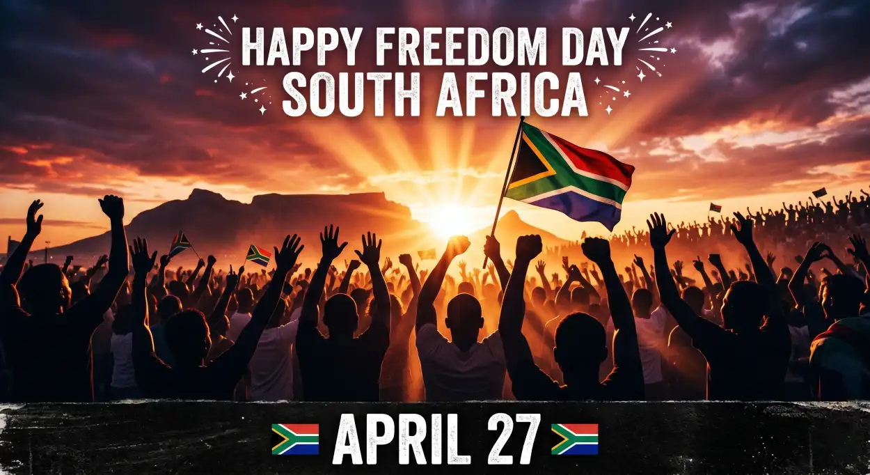 Free Download South Africa Freedom Day Captions Quotes Poster Text 2026 - High Quality Happy Freedom Day South Africa Wishes 2026 Image
