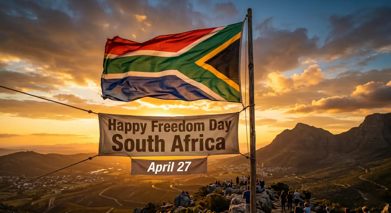 Free Download South Africa Freedom Day Wishes Quotes For Reels Captions 2026 - High Quality Happy Freedom Day South Africa Wishes 2026 Image