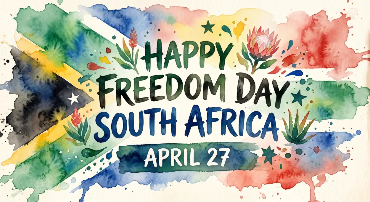 Free Download South Africa Freedom Day Wishes Typography Png Text 2026 - High Quality Happy Freedom Day South Africa Wishes 2026 Transparent PNG