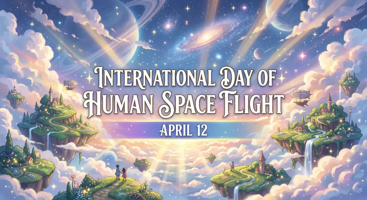 Free Download Space Day Banner Design Ideas - High Quality International Day Of Human Space Flight 2026 Image