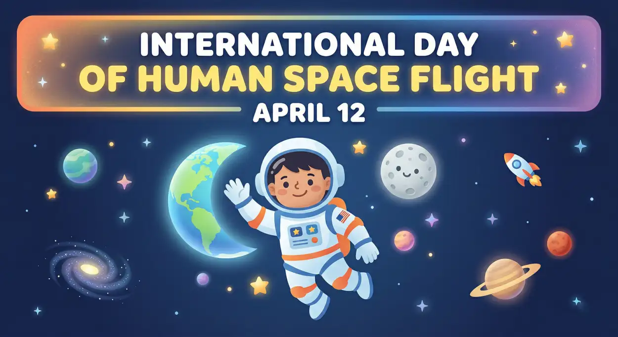 Free Download Space Day Shayari Hindi - High Quality International Day Of Human Space Flight 2026 Image