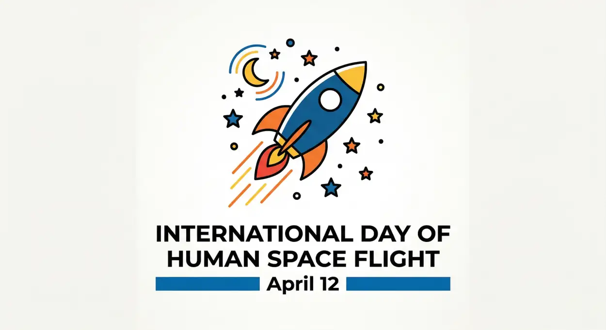 Free Download Space Flight Day Wishes In Hindi - High Quality International Day Of Human Space Flight 2026 Image