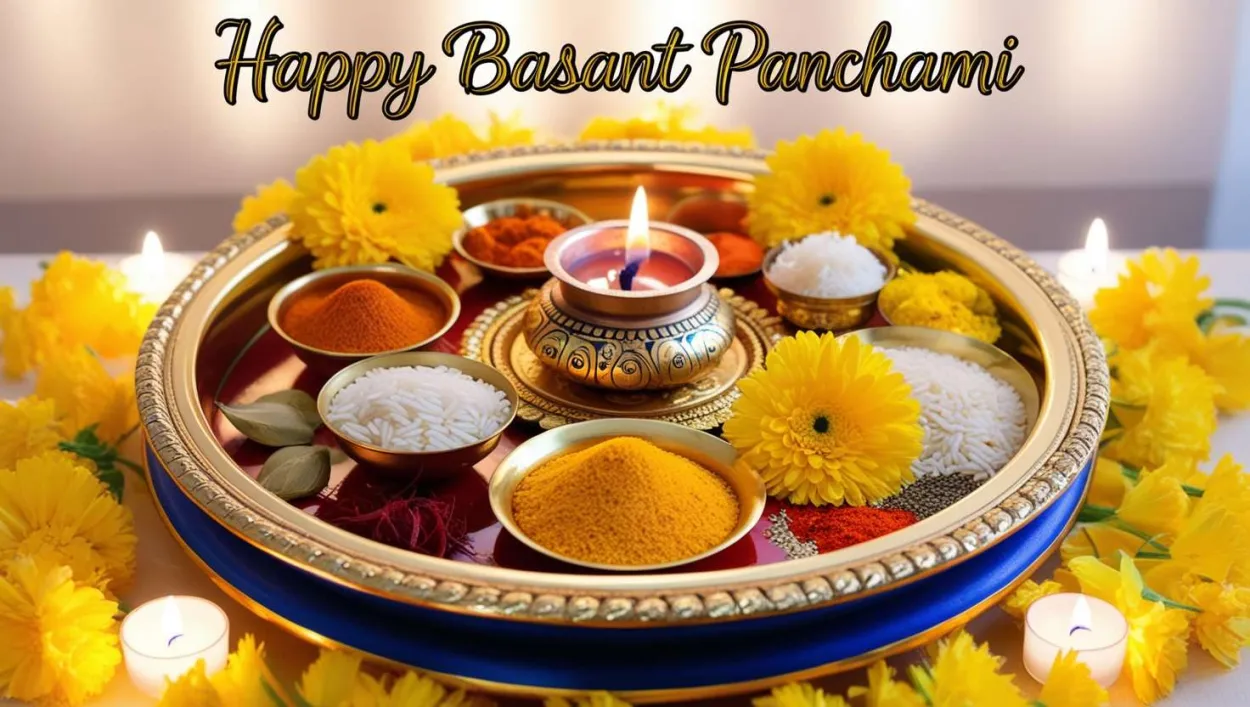 Free Download Spiritual Yellow-themed Saraswati Blessings Background - High Quality Yellow-themed Backgrounds For Basant Panchami Background
