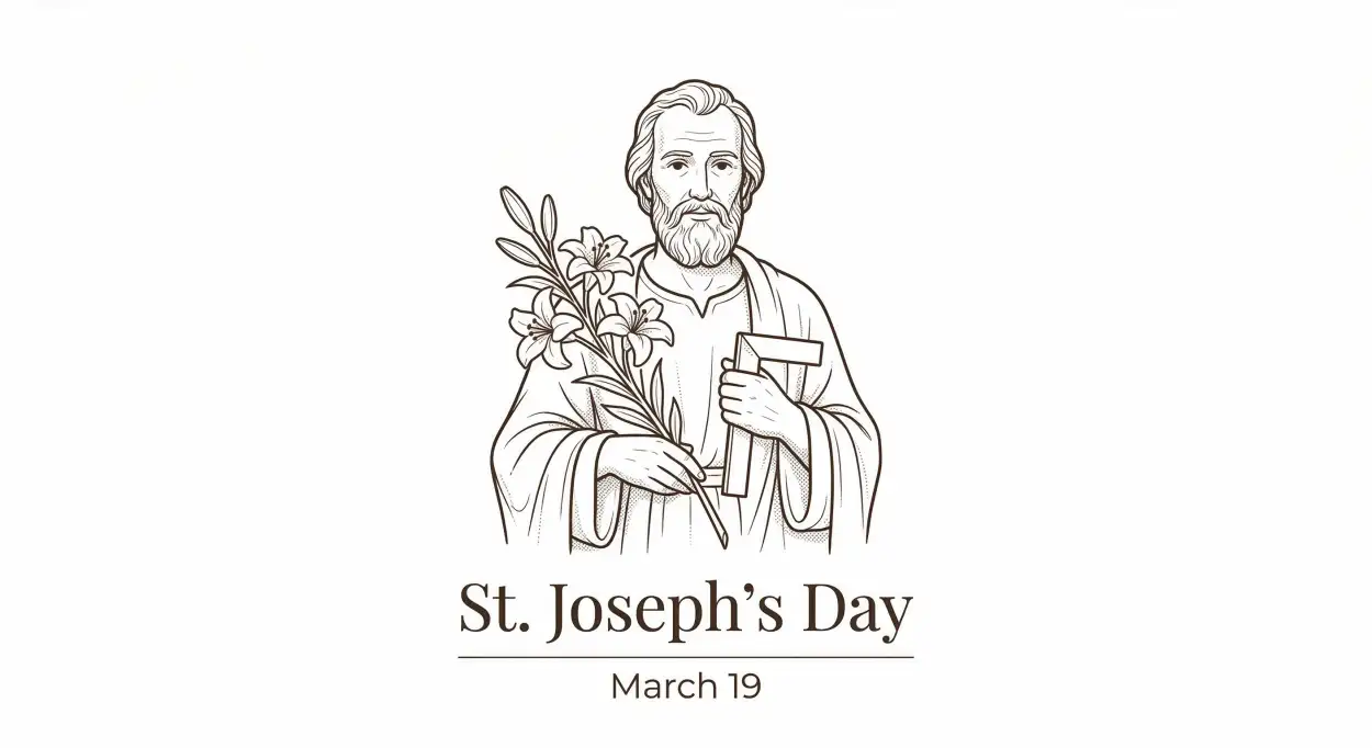 Free Download St Josephs Day Coloring Pages Printable - High Quality St Josephs Day 2026 Date And Significance Image