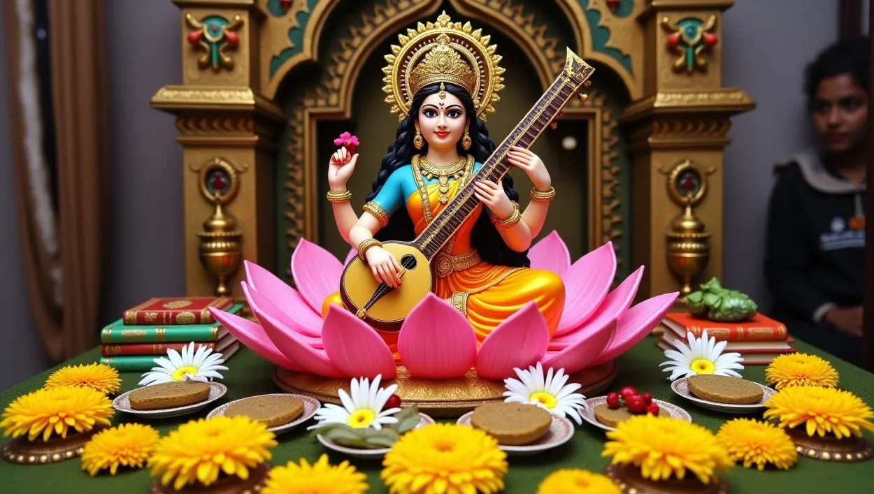 Stunning Saraswati Puja Wallpapers For Desktop Screens - Royalty Free Saraswati Puja Wallpapers Image | Pngmagic Free Download Stunning Saraswati Puja Wallpapers For Desktop Screens - High Quality Saraswati Puja Wallpapers Background