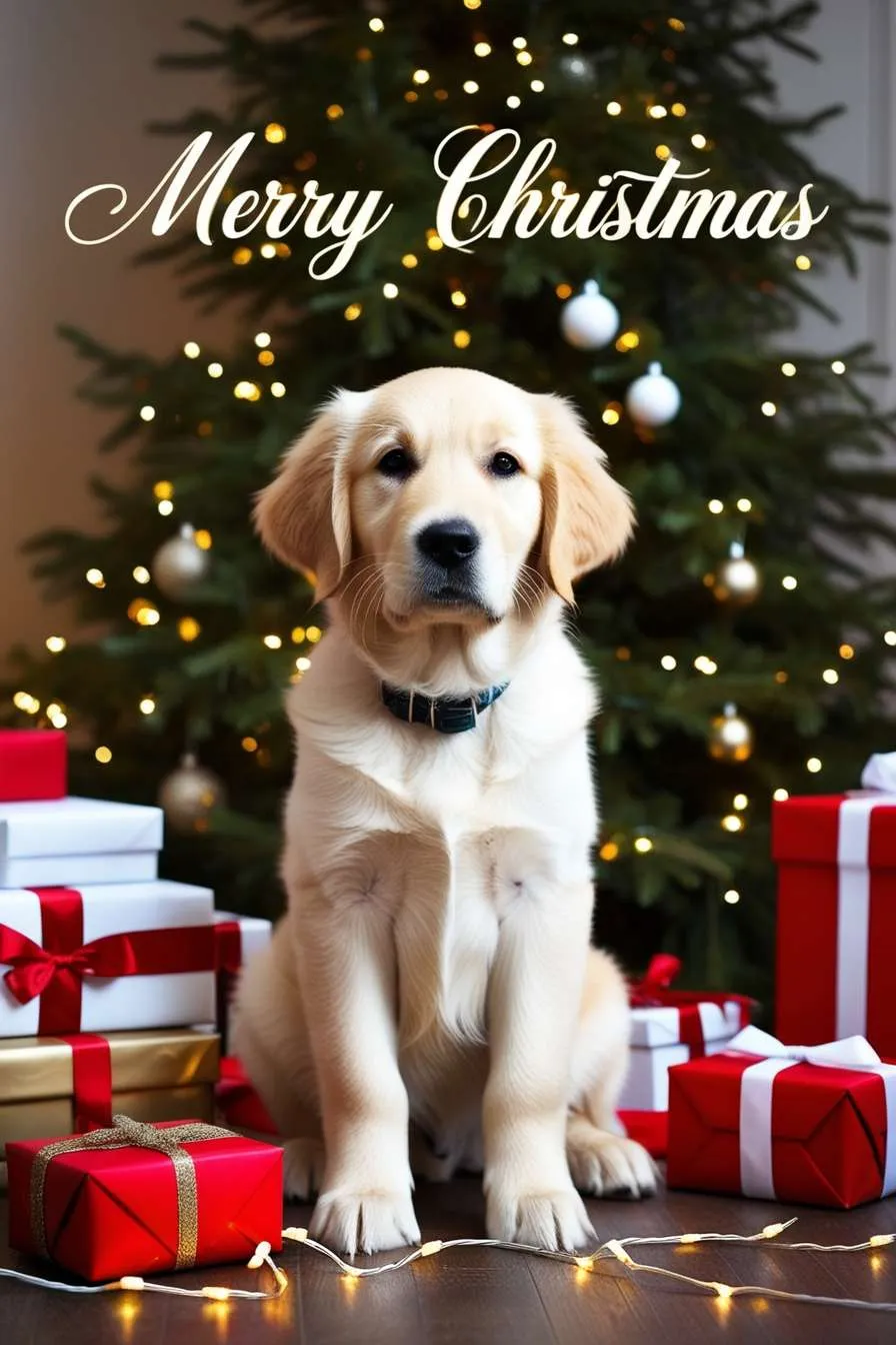 Free Download Stylish Merry Christmas Dog Image For Cards - High Quality Merry Christmas Dog Image Background