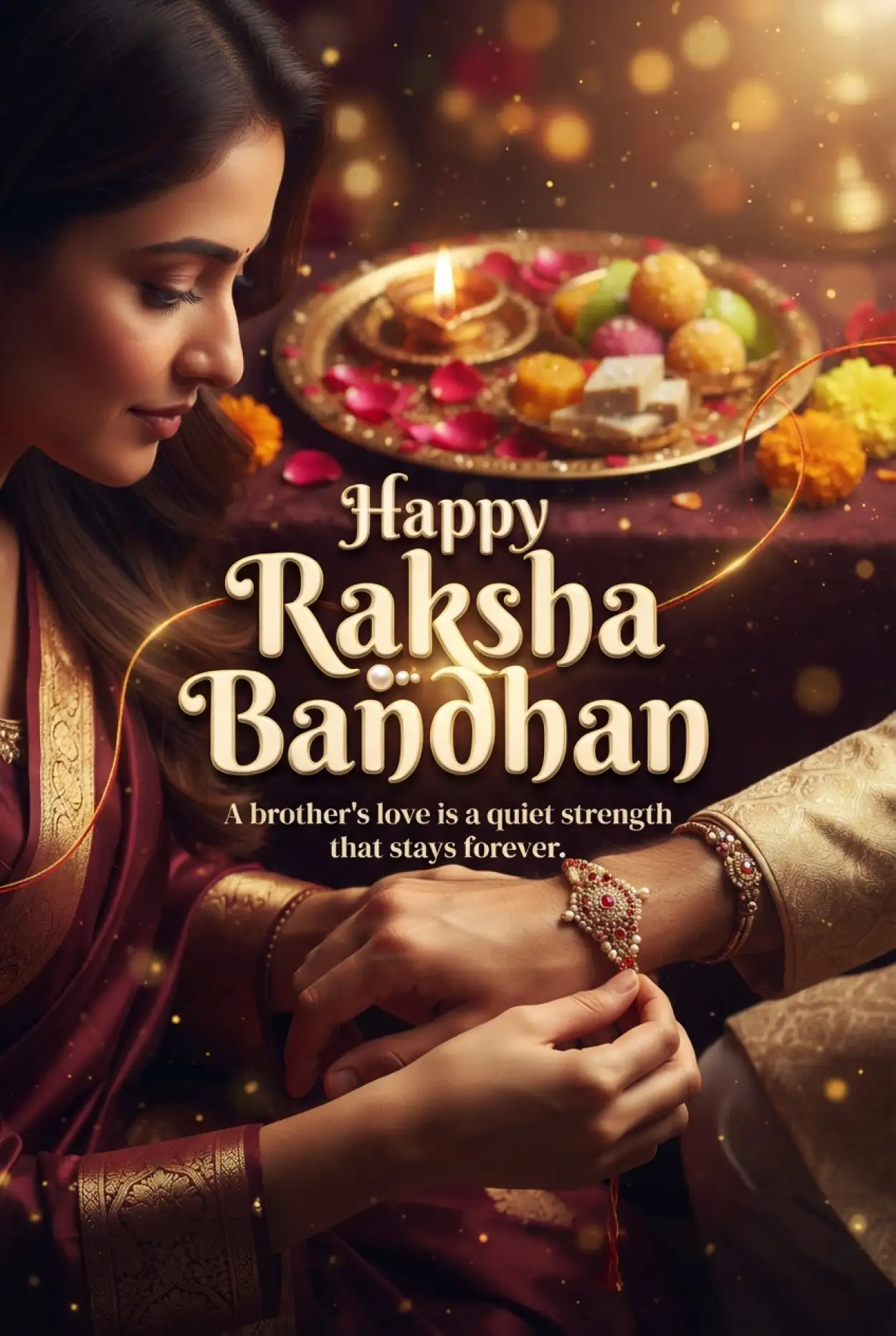 Free Download Stylish Raksha Bandhan 2026 Social Media Poster - High Quality Happy Raksha Bandhan Wishes 2026 Image
