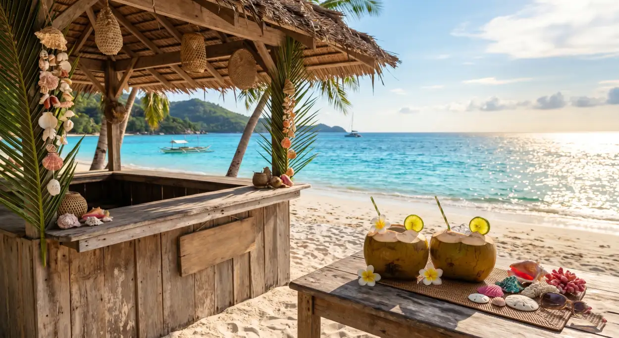 Free Download Summer Background With Tropical Cocktails And Fruits - High Quality Summer Background Background Image