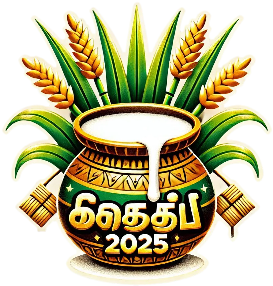 Free Download Sun Festival Happy Pongal 2025 Tamil Font Png - High Quality Happy Pongal 2025 Tamil Font PNG PNG Image