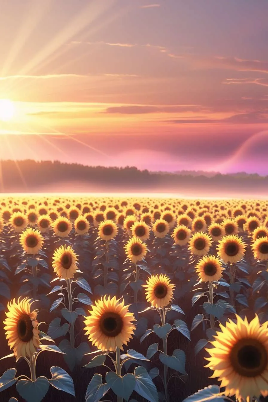 Sunflower Garden Wallpaper With A Blue Sky Background - Royalty Free Wallpaper Image Of Flowers Image | Pngmagic Free Download Sunflower Garden Wallpaper With A Blue Sky Background - High Quality Wallpaper Image Of Flowers Background