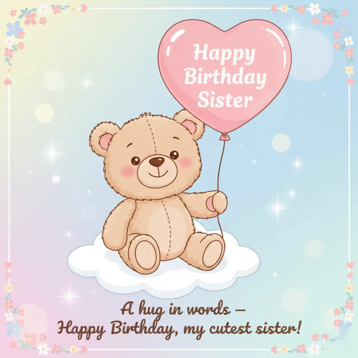 Free Download Sweet Happy Birthday Message For Caring Sister - High Quality Happy Birthday Wishes To A Sister Background