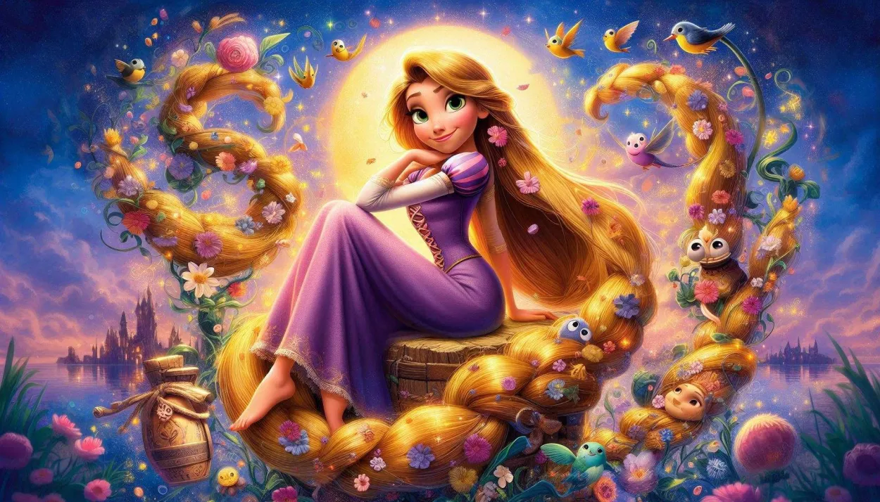 Free Download Tangled Disney Wallpaper Featuring Rapunzel - High Quality Disney Wallpaper Image