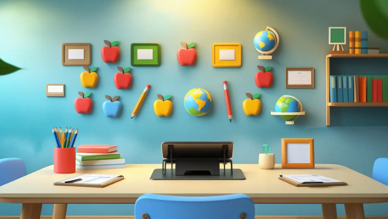 Free Download Teacher Desk Zoom Background Hd - High Quality Zoom Background Background