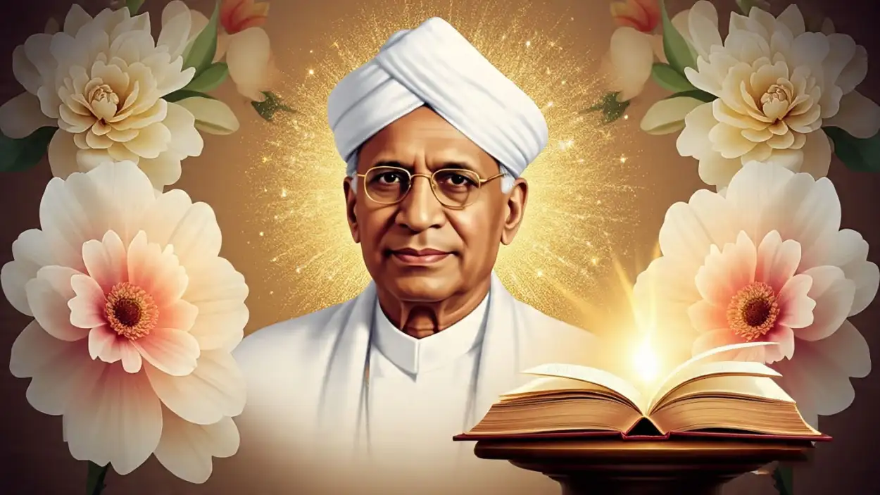 Free Download Teachers Day Greeting Card With Sarvepalli Radhakrishnan Photo - High Quality Happy Teachers Day Image