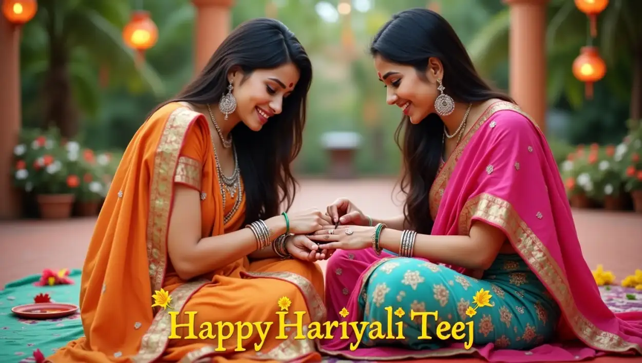 Free Download Teej 2025 Wishes Banner Download - High Quality Happy Hariyali Teej Wishes 2025 Background