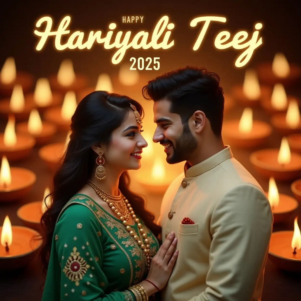 Free Download Teej Ka Hd Image Status Share Karne Ke Liye - High Quality Happy Hariyali Teej Wishes 2025 Background