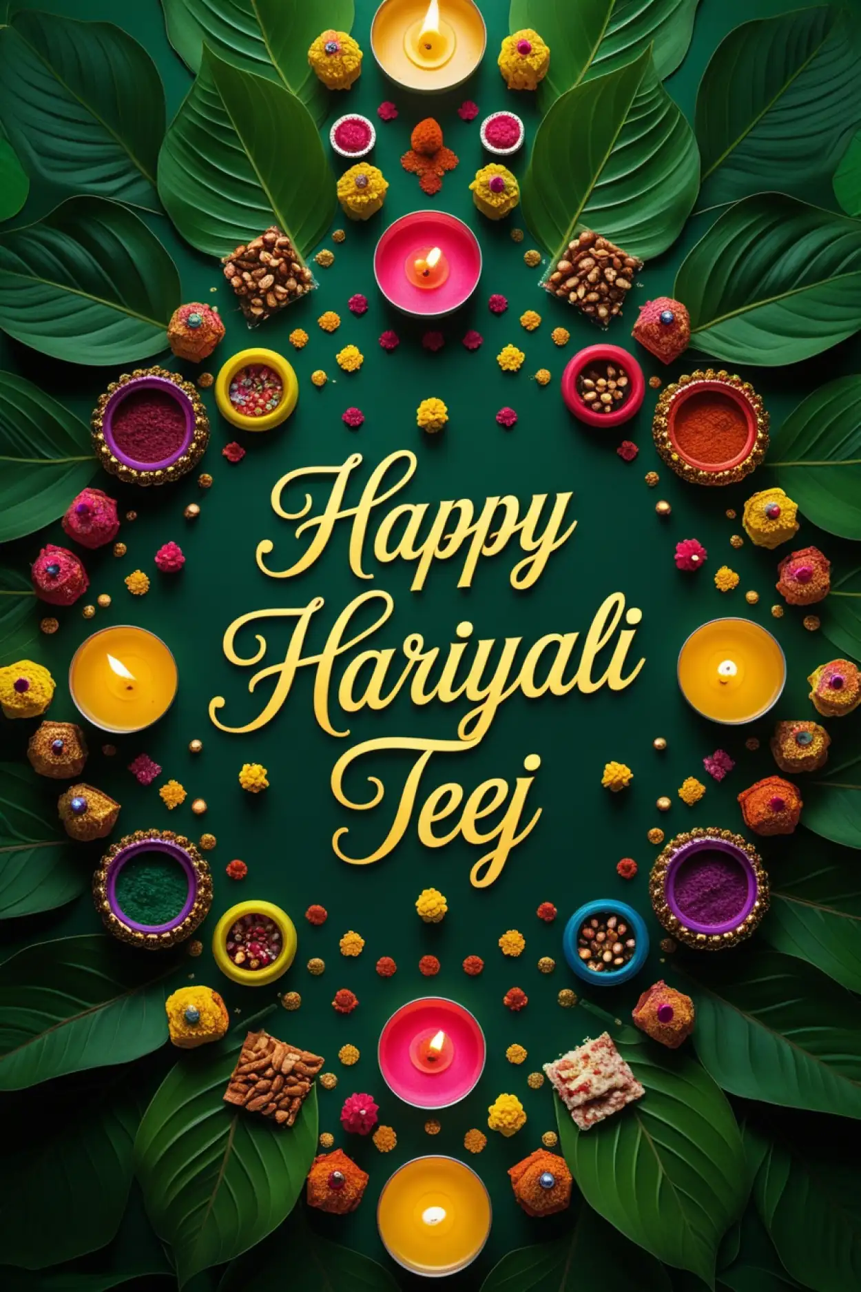 Free Download Teej Ki Hardik Shubhkamnaye Image 2025 - High Quality Happy Hariyali Teej Background