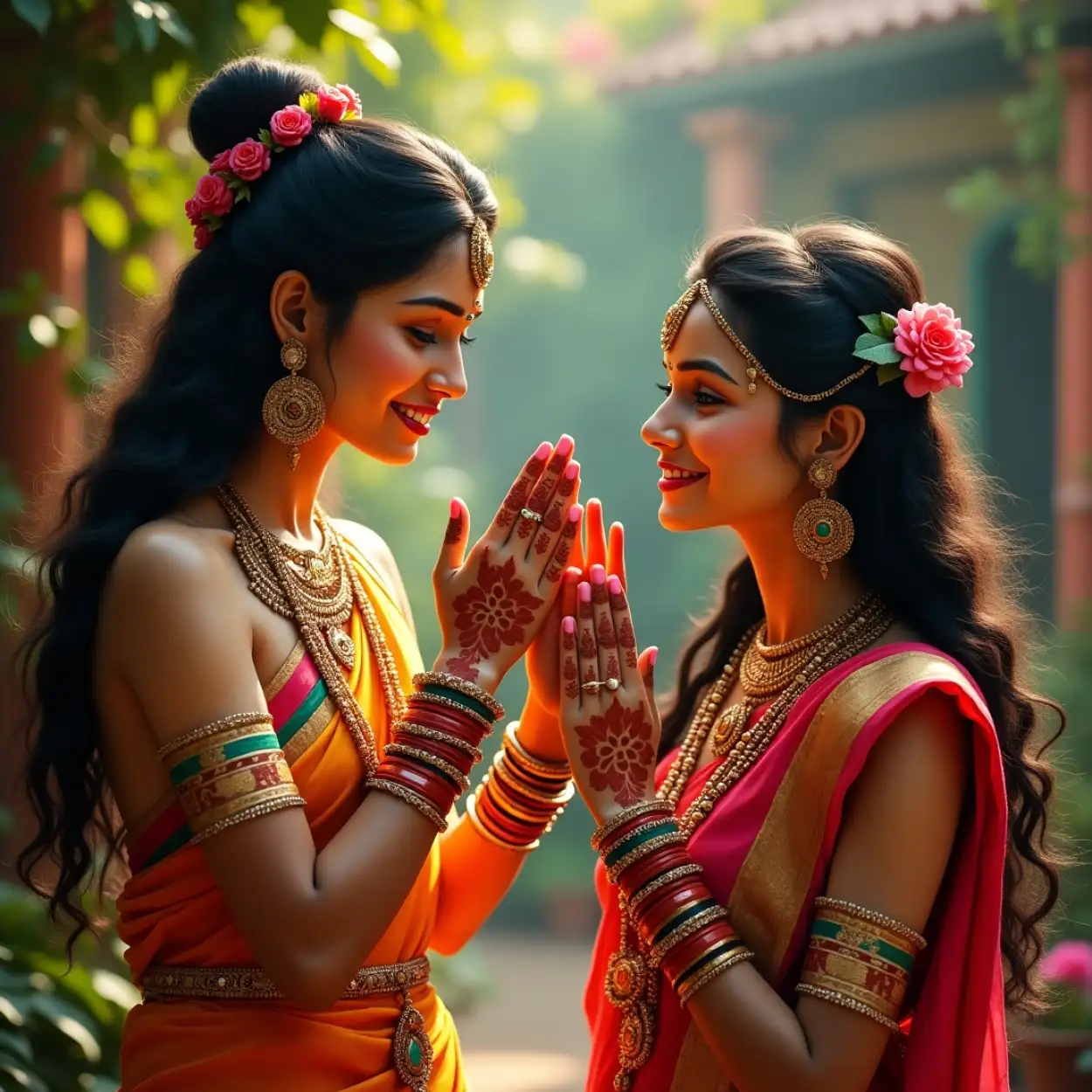 Free Download Teej Ki Photo With Mehndi Hands - High Quality Happy Hariyali Teej Wishes 2025 Background