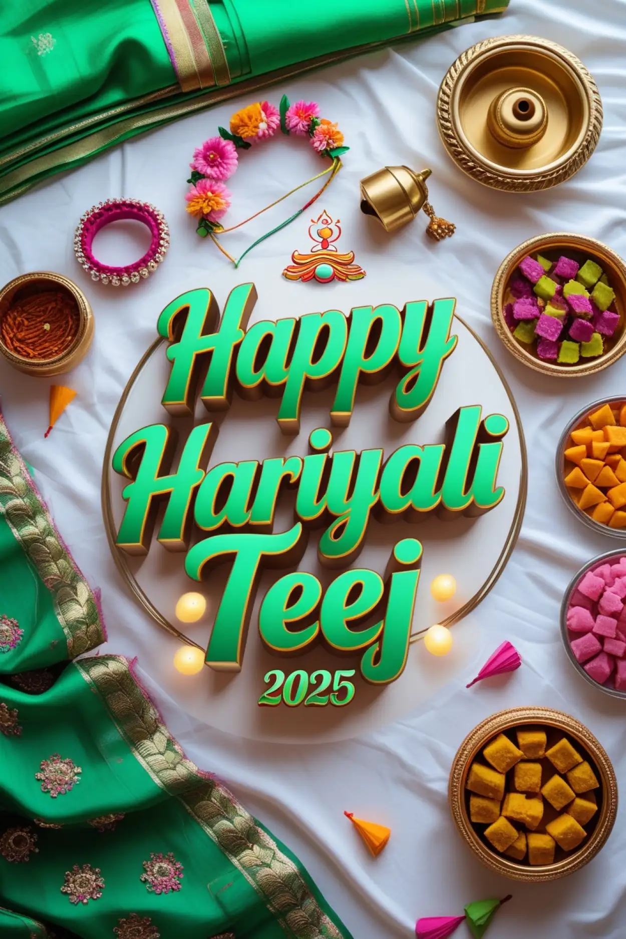 Free Download Teej Special Couple Image For Status - High Quality Happy Hariyali Teej Wishes 2025 Background