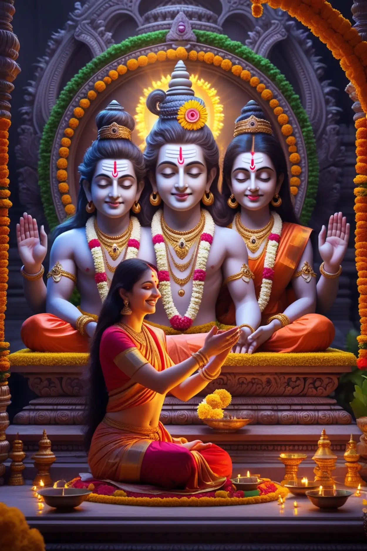 Free Download Teej Vrath Ki Photo With Diya - High Quality Happy Hariyali Teej Wishes 2025 Background