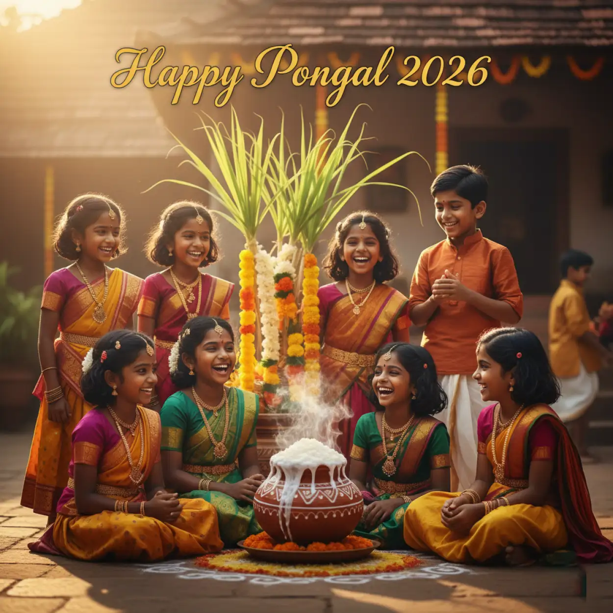 Free Download Thai Pongal Wishes In Tamil 2026 - High Quality Happy Pongal Wishes 2026 Background