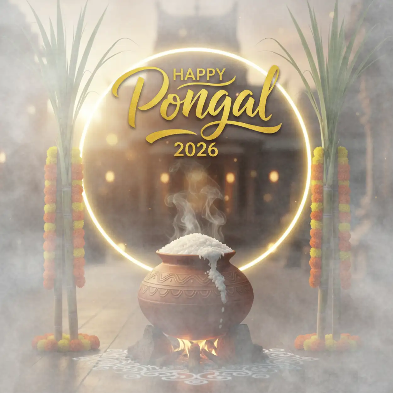 Free Download Thai Pongal Wishes Message 2026 - High Quality Happy Pongal Wishes 2026 Background