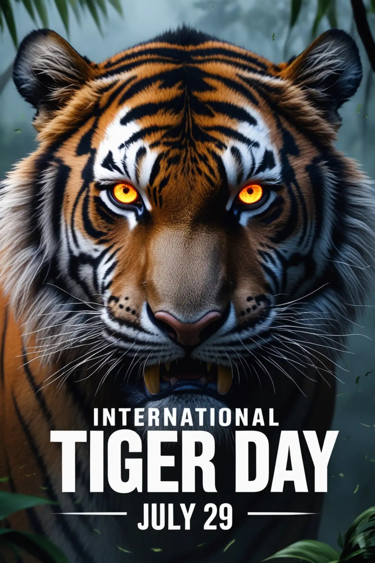 Free Download Tiger With Forest Background Hd Image - High Quality International Tiger Day Background