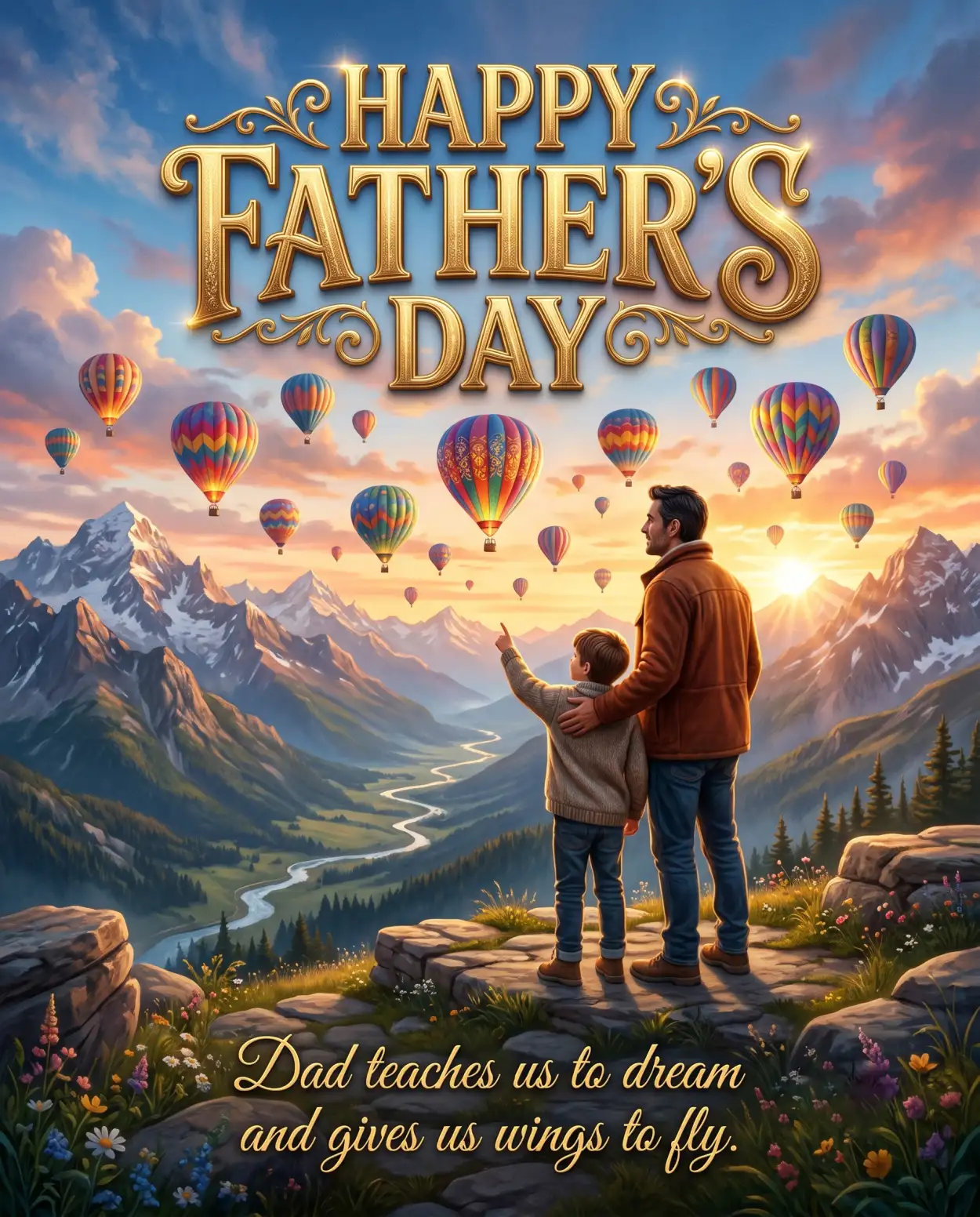 Free Download Touching Fathers Day Greeting Card - High Quality Happy Fathers Day Greeting Card Image