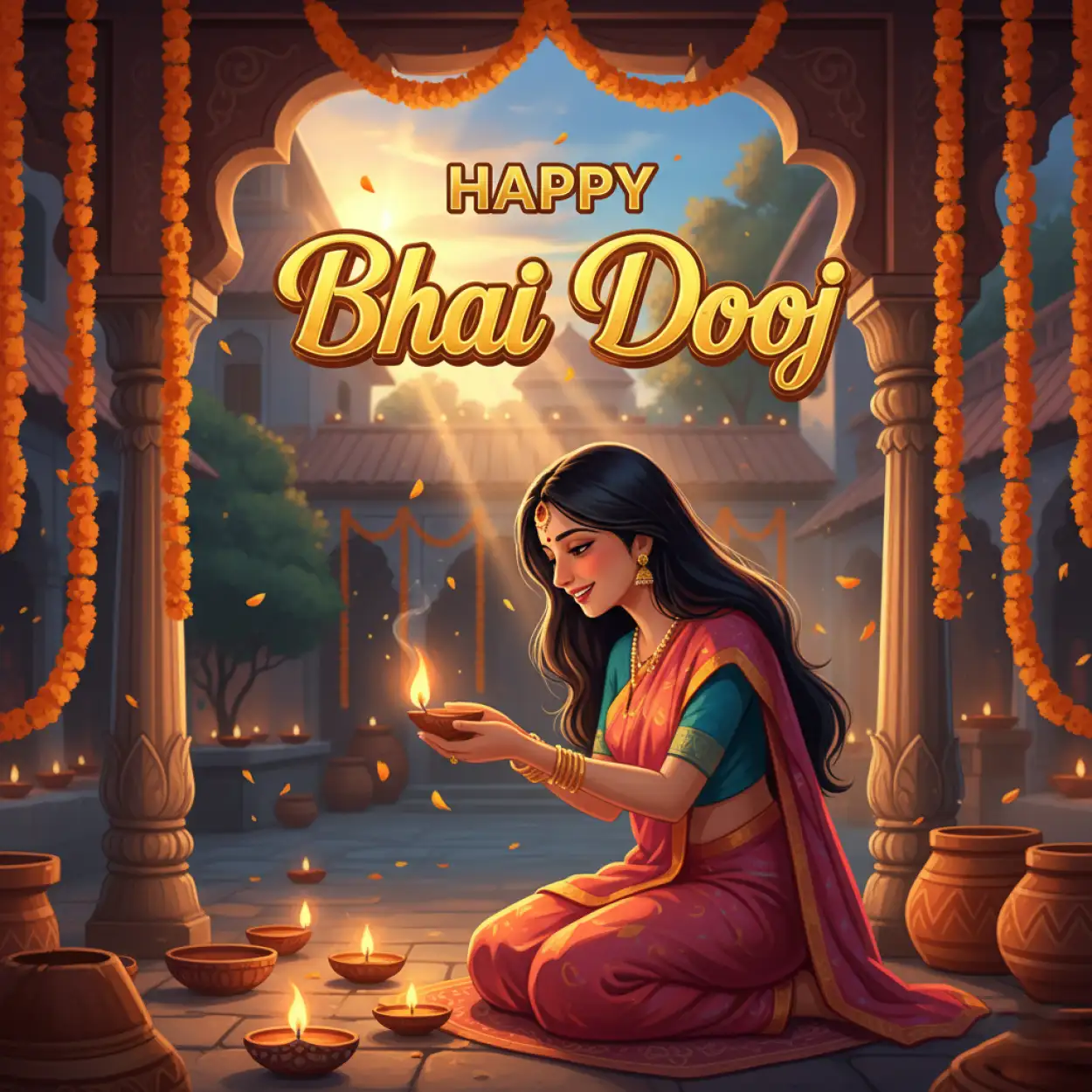 Free Download Touching Words For Happy Bhai Dooj 2025 Wishes Caption - High Quality Happy Bhai Dooj 2025 Wishes Background