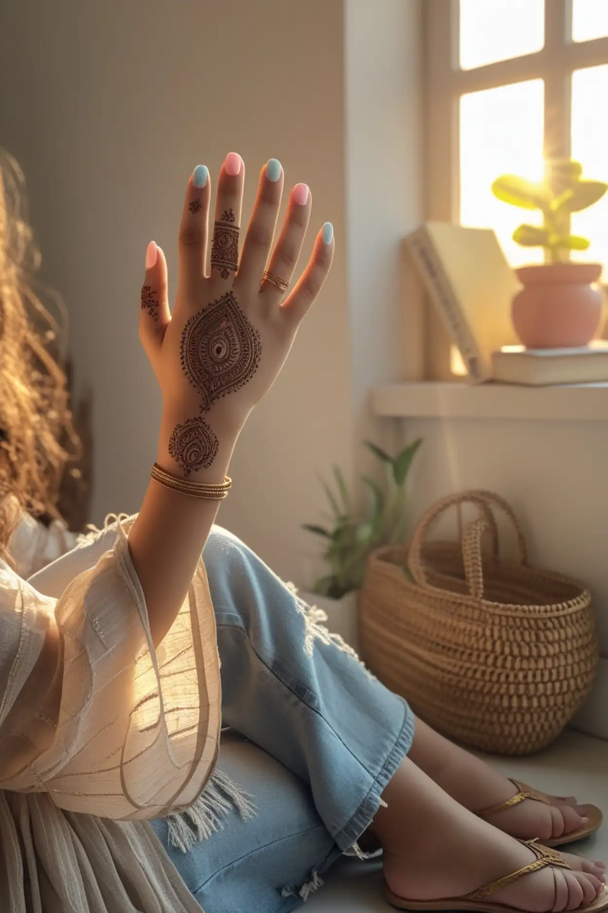 Free Download Traditional Dulhan Hand Mehndi Design - High Quality Hand Mehndi Design Background