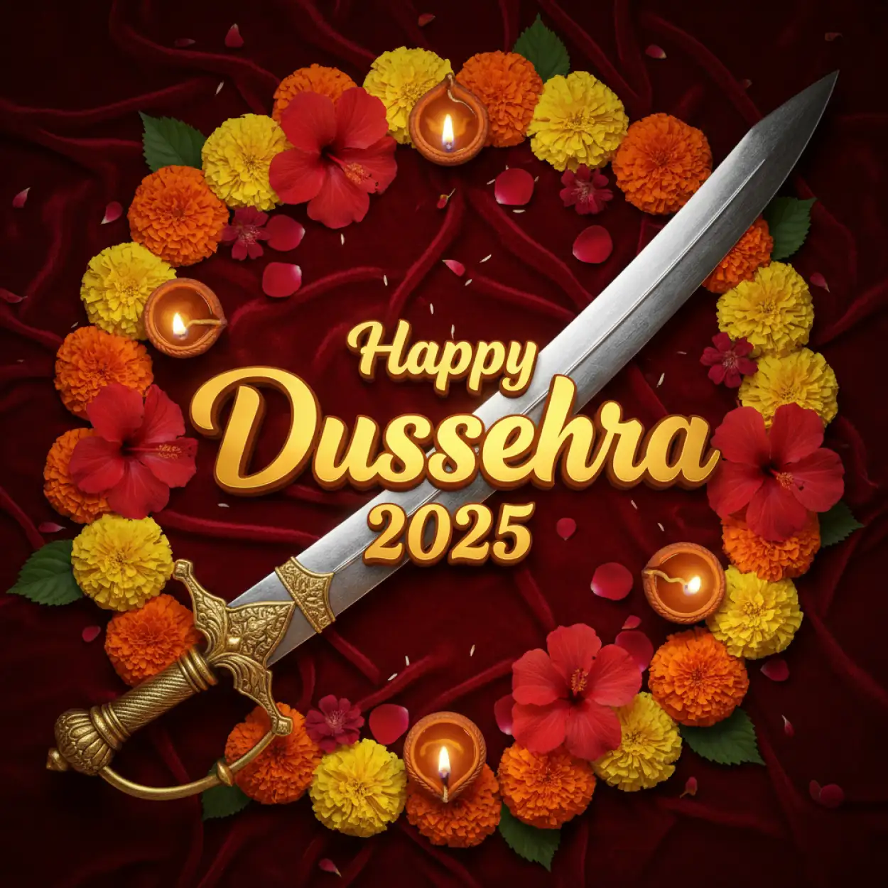 Free Download Traditional Dussehra 2025 Greetings For Elders - High Quality Happy Dussehra 2025 Image