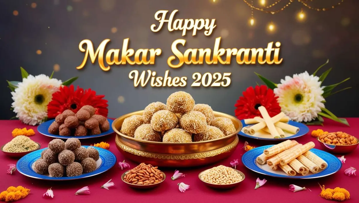 Free Download Traditional Happy Makar Sankranti 2025 Wishes Card - High Quality Happy Makar Sankranti Wishes 2025 Background