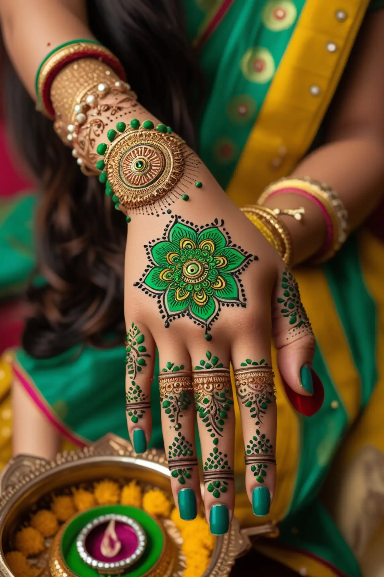 Free Download Traditional Indian Mehndi For Hariyali Teej - High Quality Hariyali Teej Mehndi Design Background