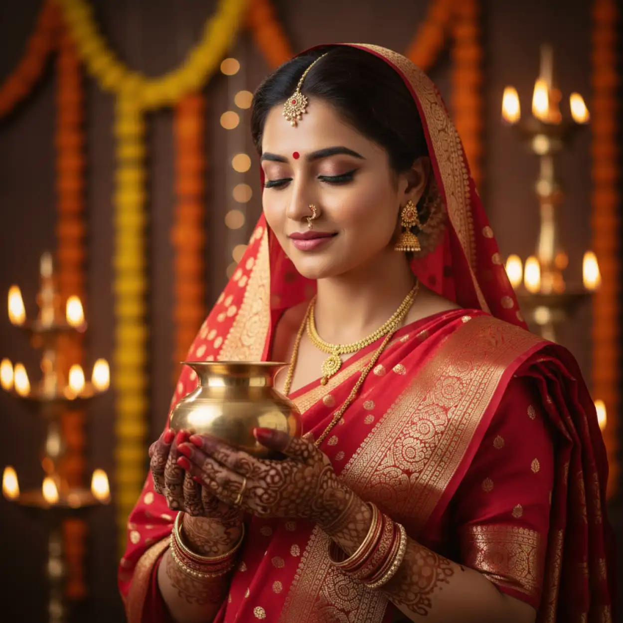 Free Download Traditional Karva Chauth Mehndi Design 2025 - High Quality Karva Chauth Mehndi Design Background