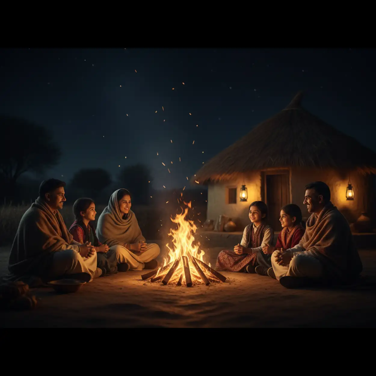 Free Download Traditional Makar Sankranti Background Village - High Quality Makar Sankranti Background Background Image