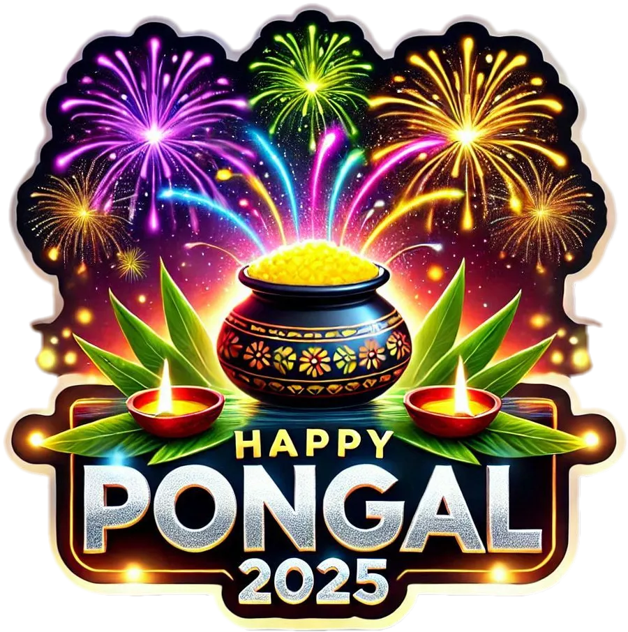 Free Download Traditional Pongal Pot Png With Wishes Overlay - High Quality Happy Pongal Holiday And Wishes PNG PNG Image
