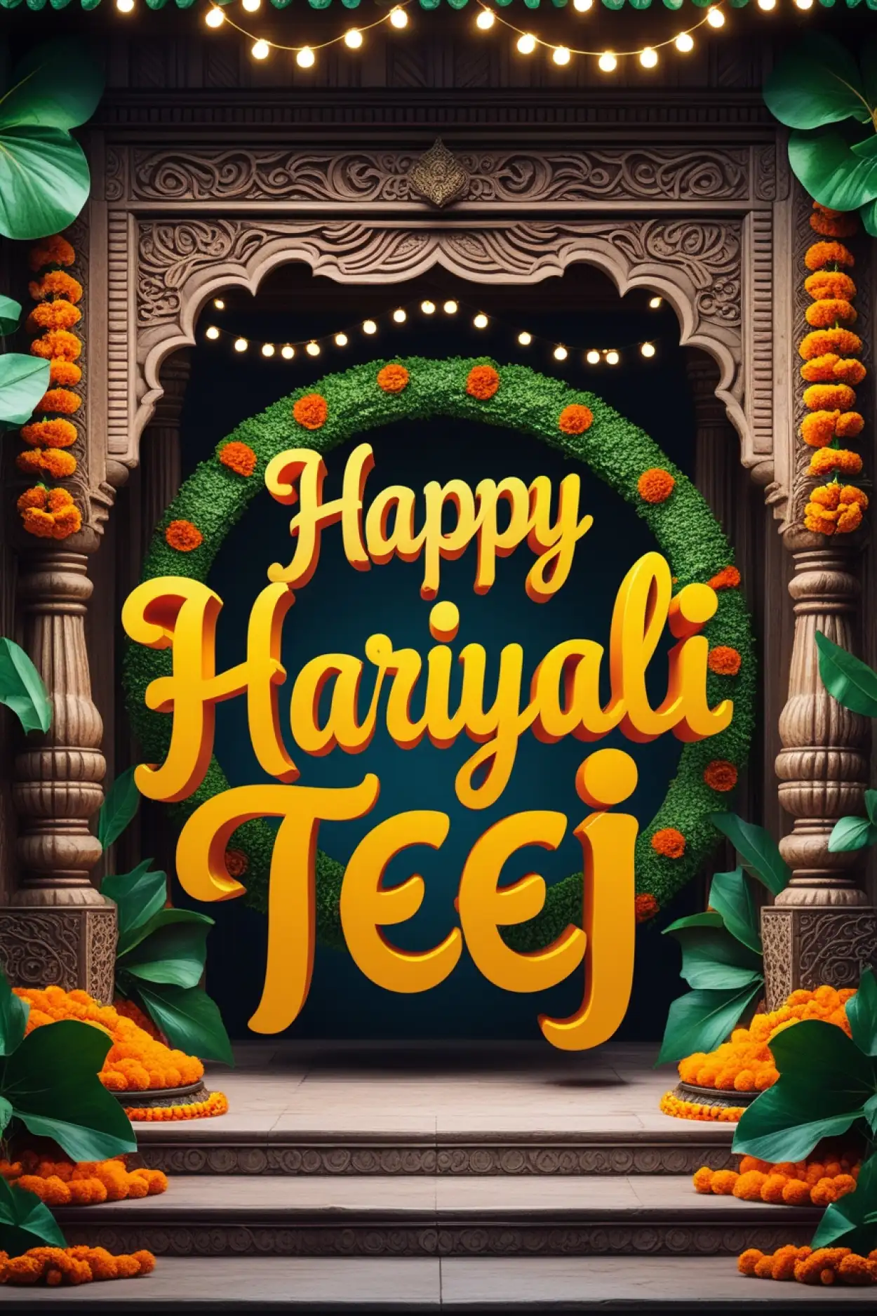 Free Download Traditional Pooja Thali Decoration For Teej - High Quality Happy Hariyali Teej Background