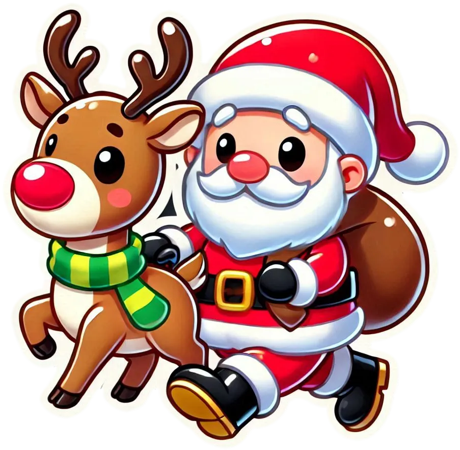 Transparent Christmas Cartoon Santa With Reindeer Png - Royalty Free Merry Christmas Cartoon Santa Claus Image | Pngmagic Free Download Transparent Christmas Cartoon Santa With Reindeer Png - High Quality Merry Christmas Cartoon Santa Claus PNG Image