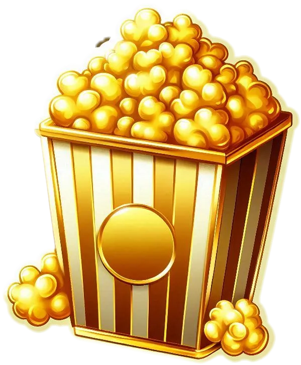 Free Download Transparent Popcorn Bucket Png With Golden Theme - High Quality Popcorn Bucket PNG Free Download PNG Image