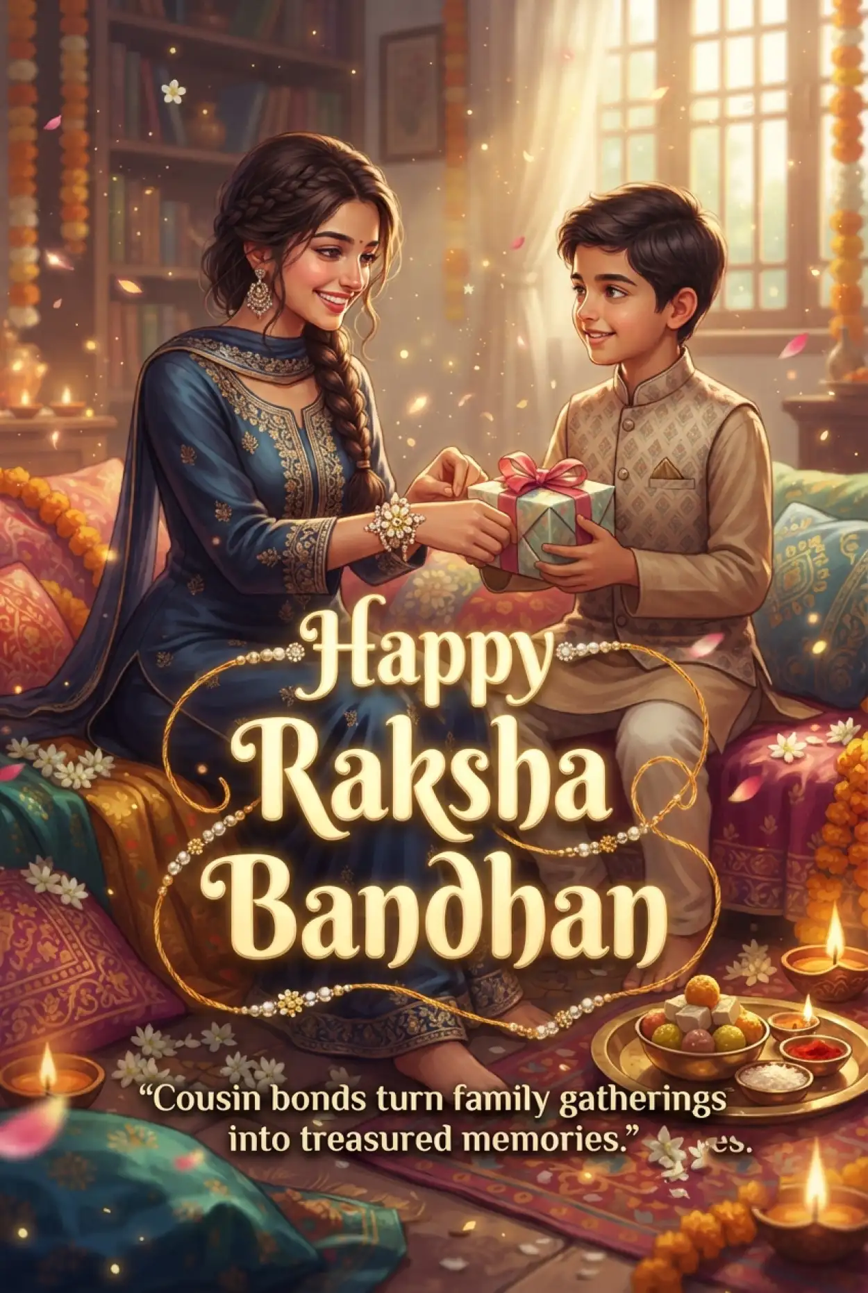 Free Download Trending Happy Rakhi 2026 Wishes For Instagram - High Quality Happy Raksha Bandhan Wishes 2026 Image