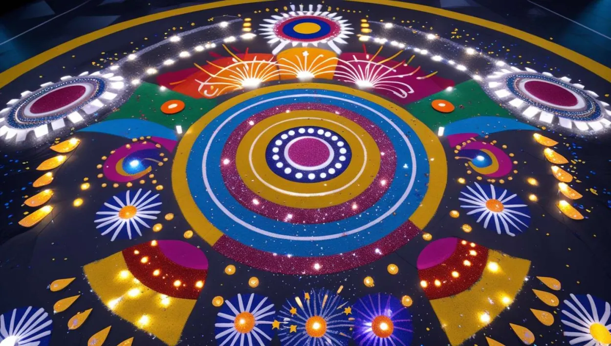 Tri-color Republic Day Rangoli With Stencils - Royalty Free Republic Day Rangoli Image | Pngmagic Free Download Tri-color Republic Day Rangoli With Stencils - High Quality Republic Day Rangoli Background