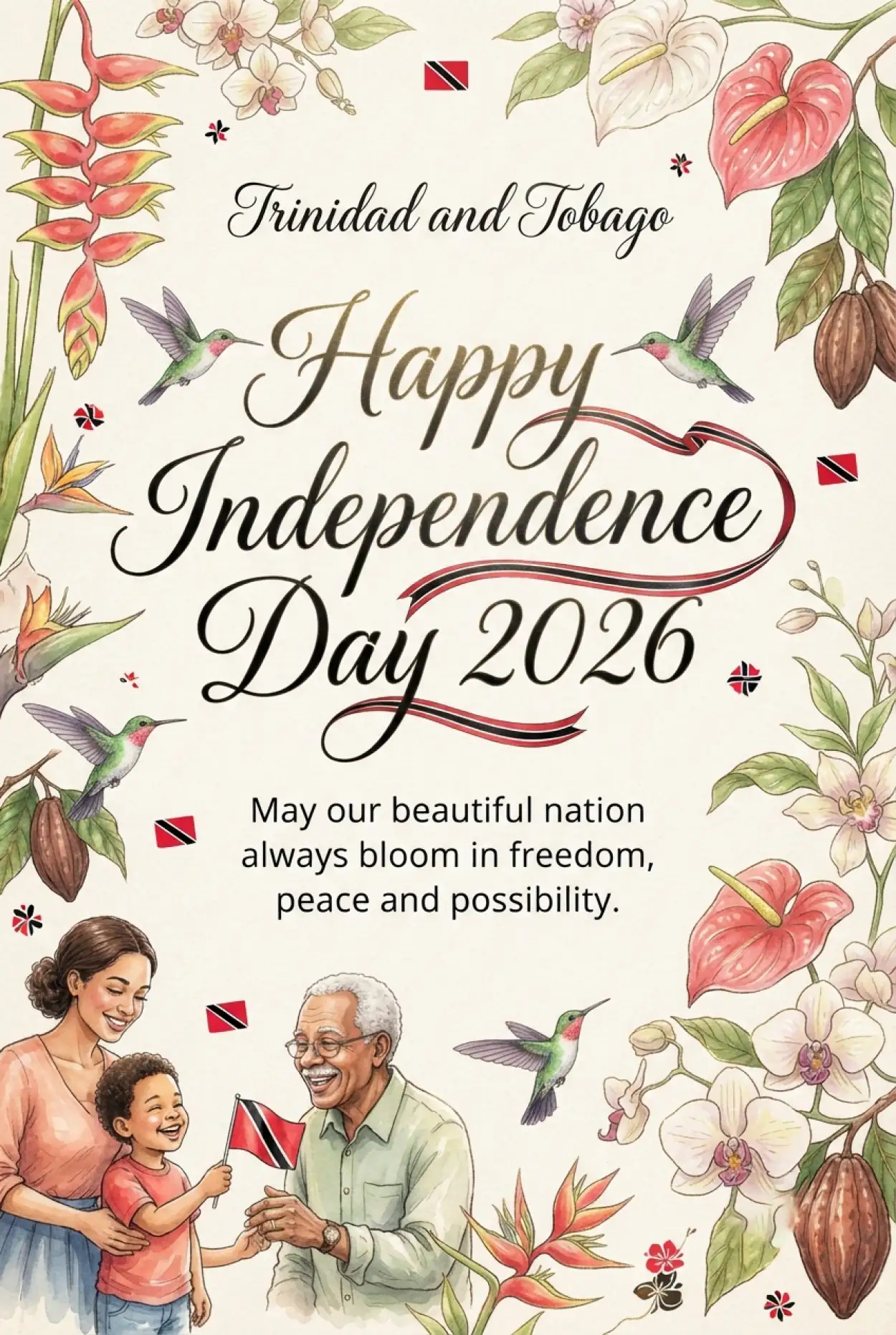 Free Download Trinidad And Tobago Independence Day Patriotic Messages 2026 - High Quality Trinidad And Tobago Independence Day 2026 Image