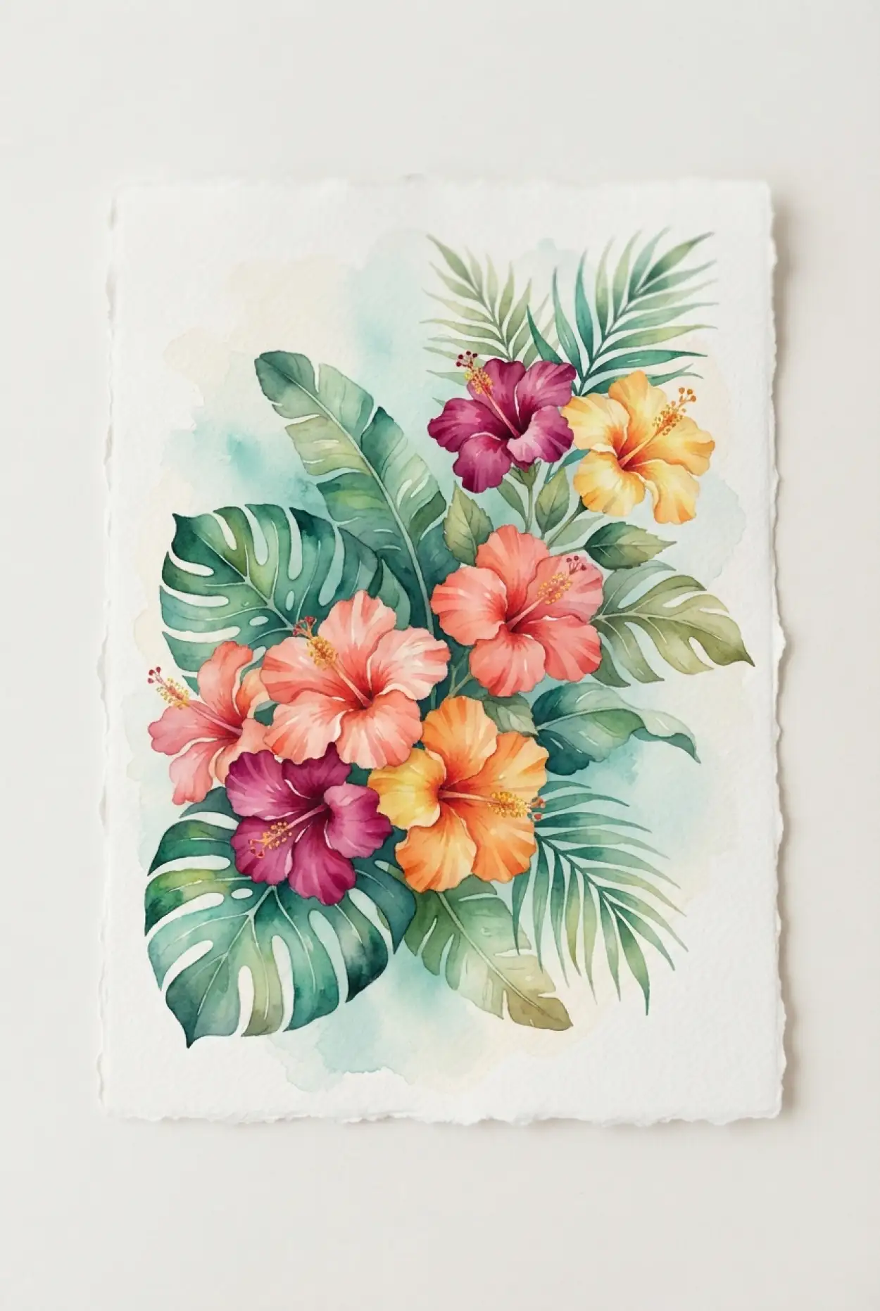 Free Download Tropical Watercolor Background - High Quality Tropical Summer Background Background Image
