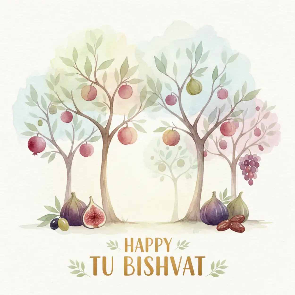 Free Download Tu Bishvat Modern Greeting Messages - High Quality Happy Tu Bishvat Background