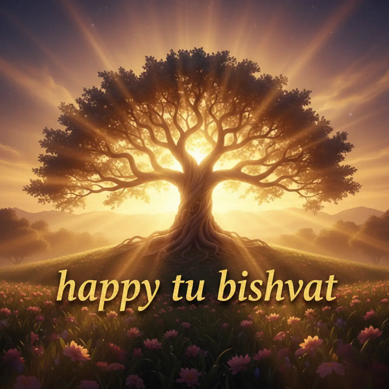 Free Download Tu Bishvat One Line Wishes - High Quality Happy Tu Bishvat Background