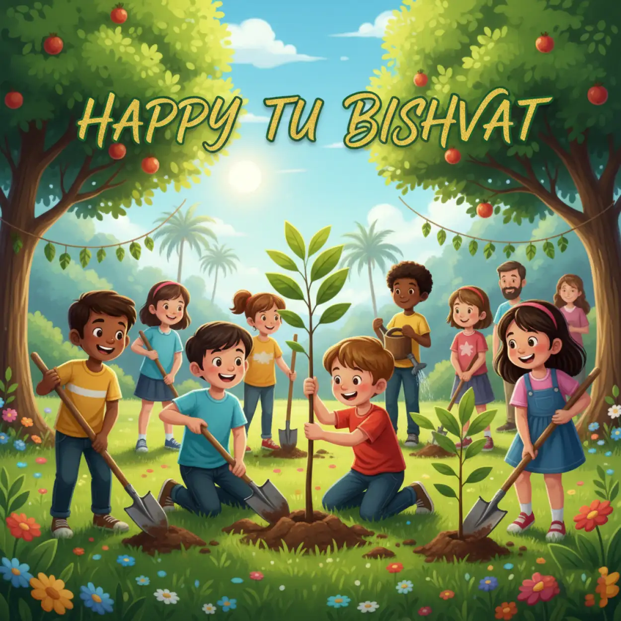 Free Download Tu Bishvat School Activity Wishes - High Quality Happy Tu Bishvat Image