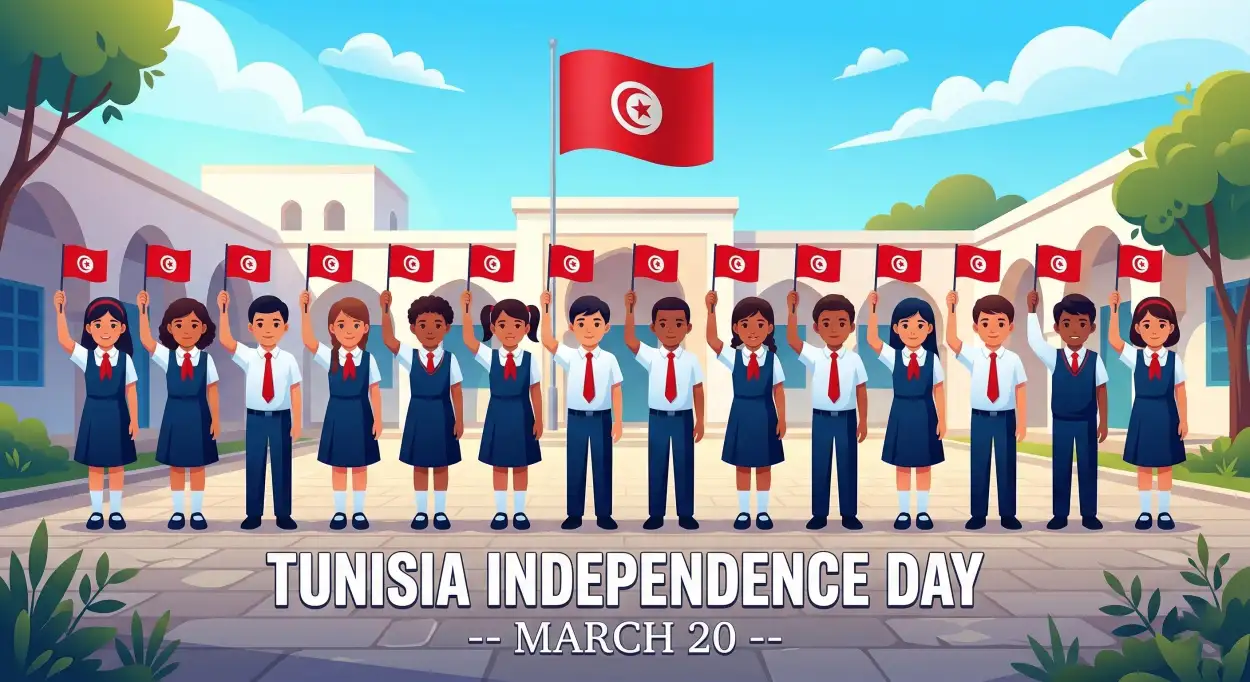 Free Download Tunisia Independence Day 2026 Celebration In Schools - High Quality Tunisia Independence Day 2026 Image