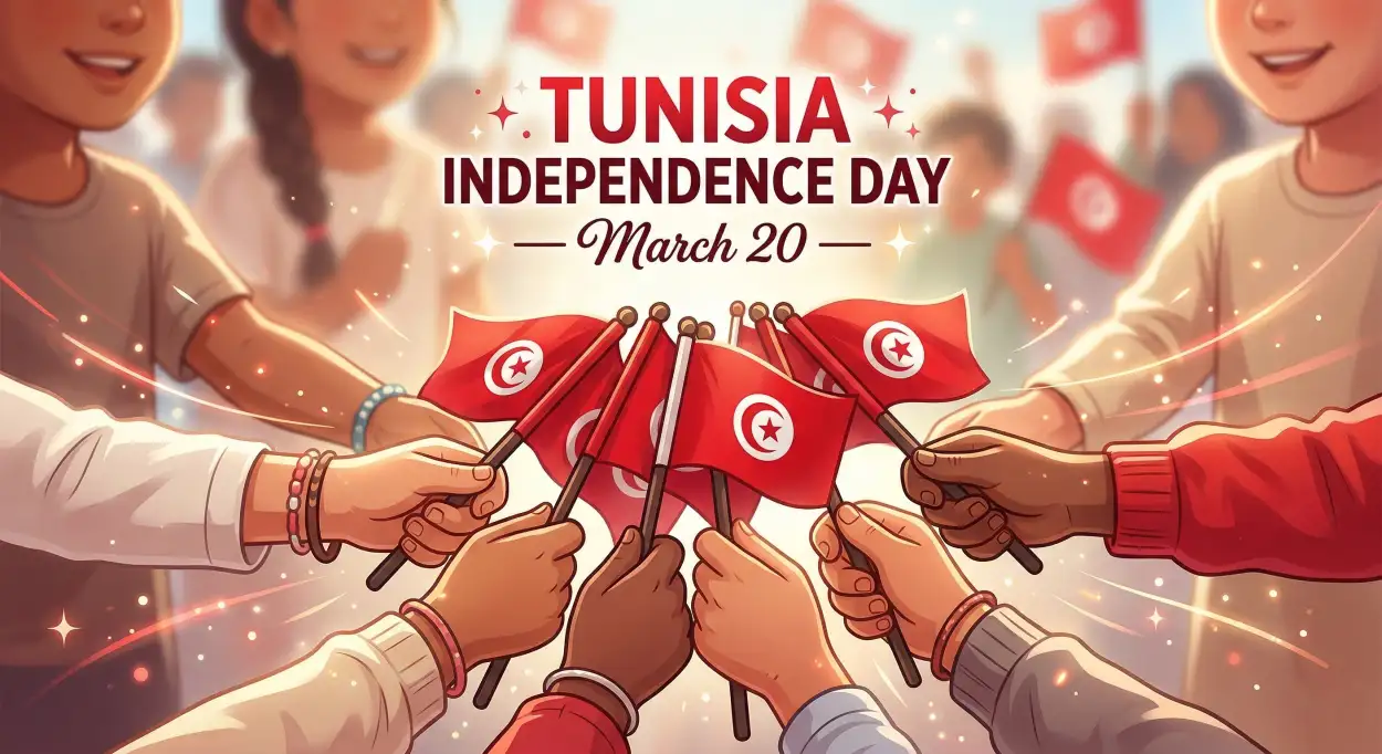 Free Download Tunisia Independence Day 2026 Online Celebrations - High Quality Tunisia Independence Day 2026 Image