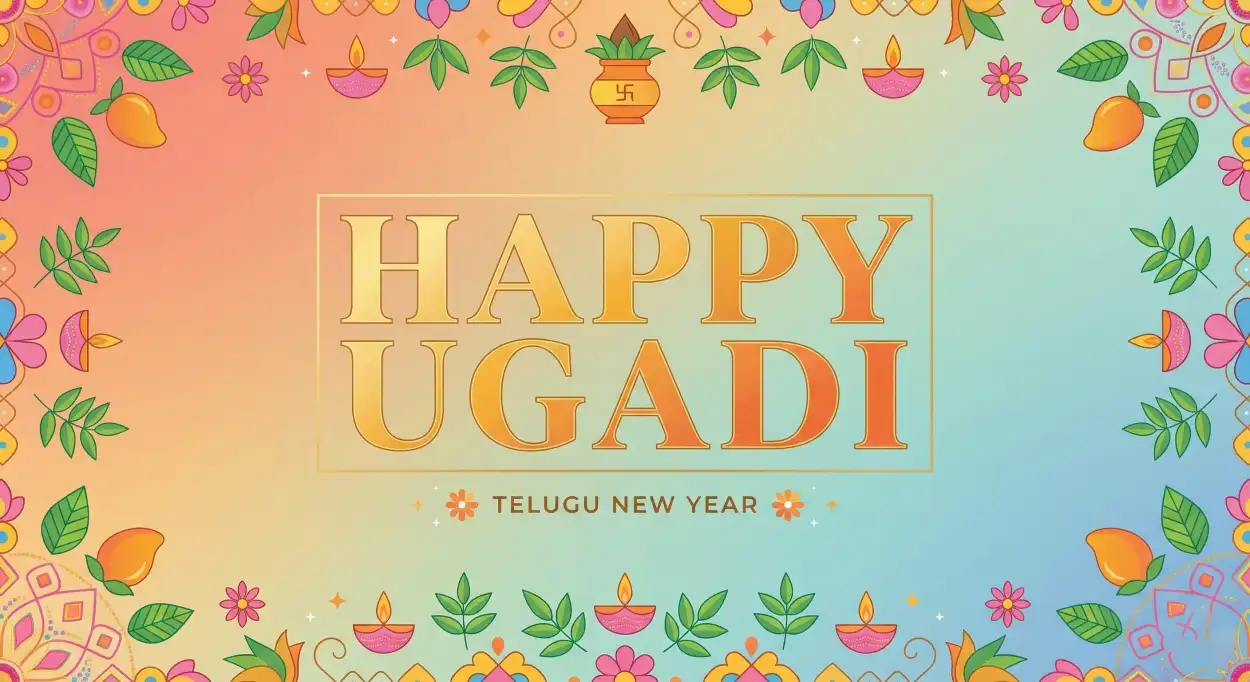 Free Download Ugadi Celebration Card Design - High Quality Happy Ugadi Image